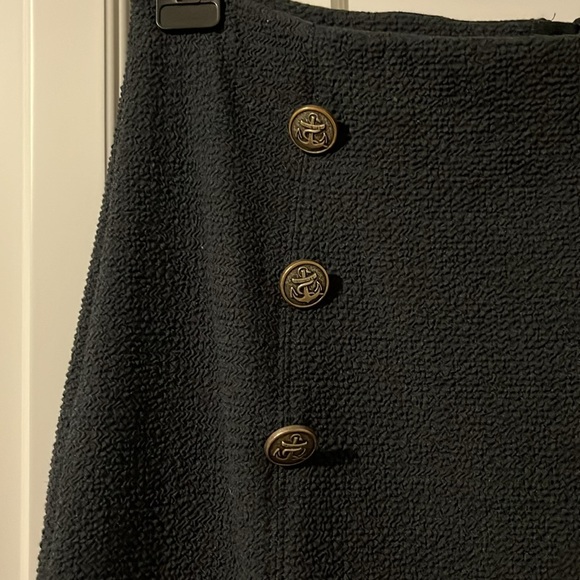 MAEVE by ANTHROPOLOGIE Dual Split Button Dark Navy Midi skirt - 6 - Picture 6 of 12